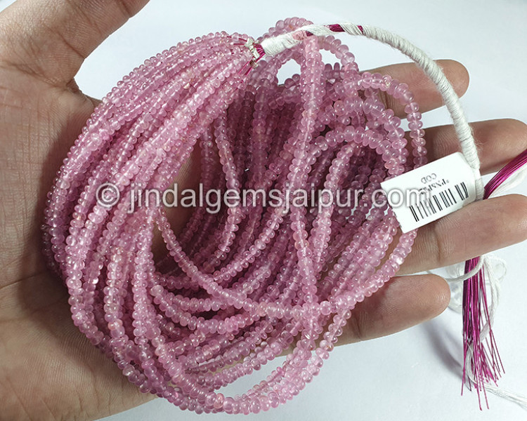 Pink Spinel Smooth Roundelle Shape Beads