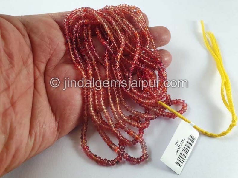 Red Sapphire Smooth Roundelle Beads