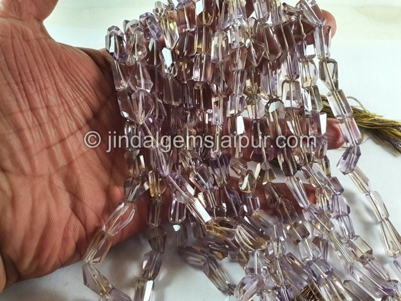 Ametrine Faceted Nugget Beads