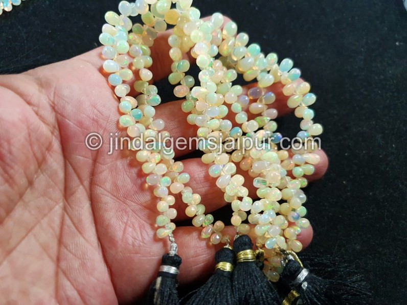 Yellow Ethiopian Opal Smooth Drops Beads