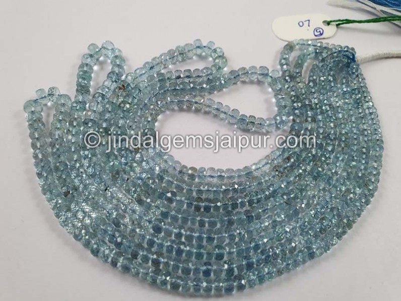 Aquamarine Far Faceted Roundelle Beads