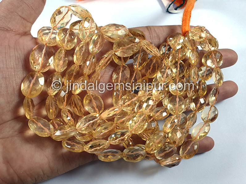Citrine Faceted Oval Shape Beads