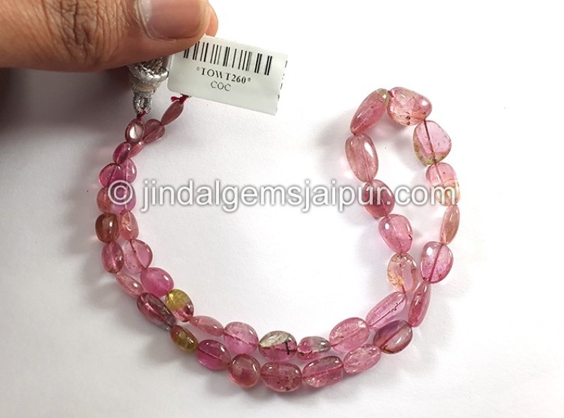 Bi Color Tourmaline Smooth Nuggets Shape Beads