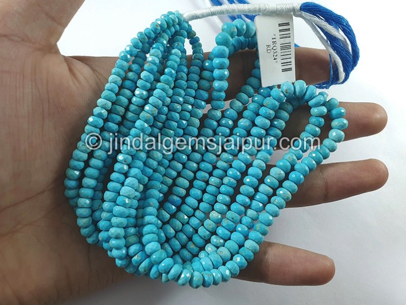 Turquoise Faceted Roundelle Shape Beads