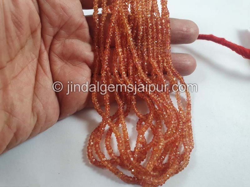 Orange Songea Sapphire Faceted Roundelle Beads -- SPPH150