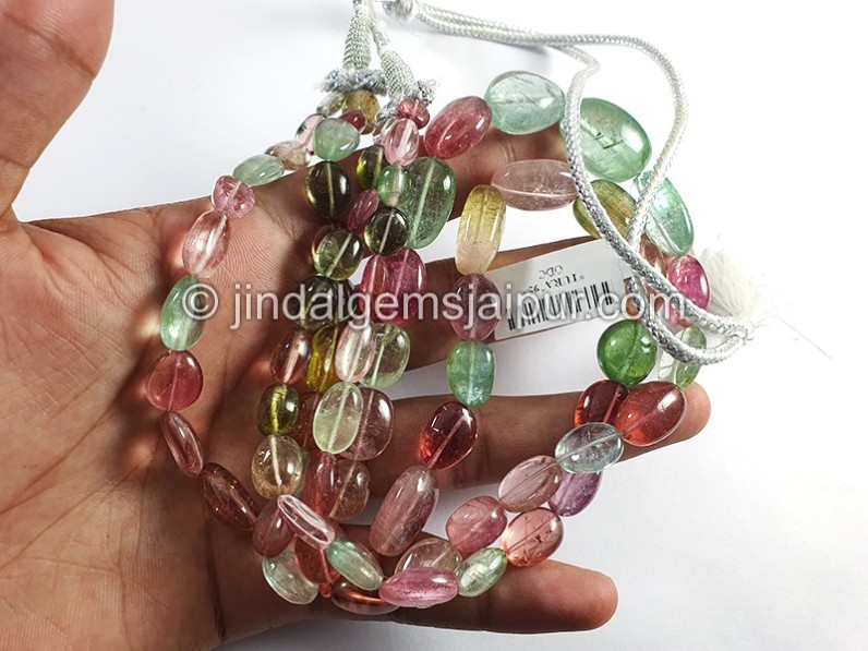 Pastel Tourmaline Smooth Nuggets Shape Beads