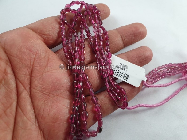 Rubellite Smooth Oval Beads