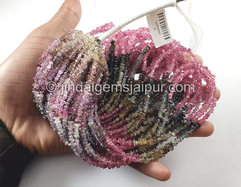 Multi Sapphire Smooth Chips Beads