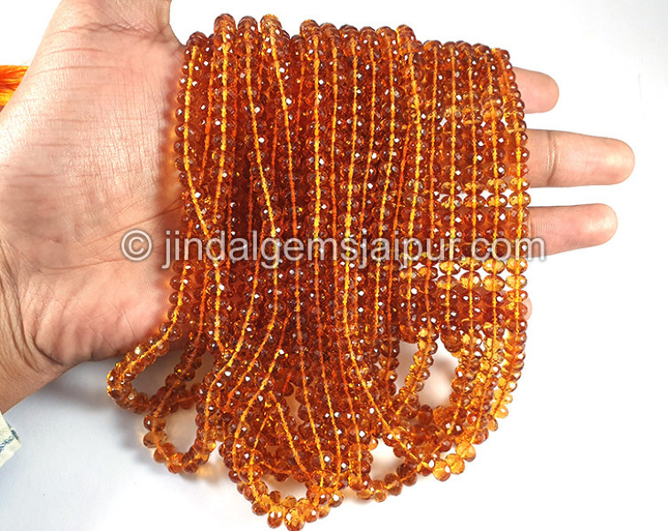 Madeira Citrine Faceted Roundelle Shape Beads