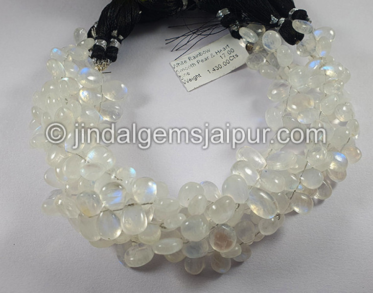 White Rainbow Smooth Pear Shape Beads