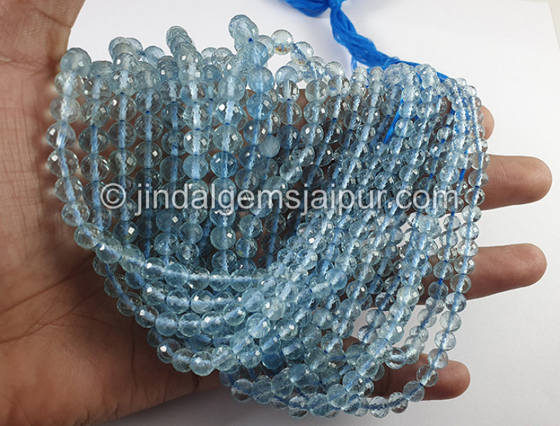Aquamarine Faceted Round Balls Shape Beads