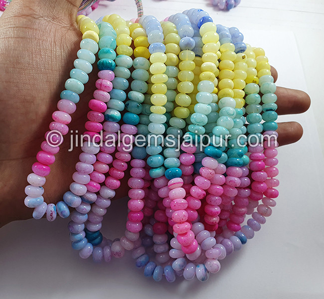 Multi Opal Smooth Roundelle Shape Beads