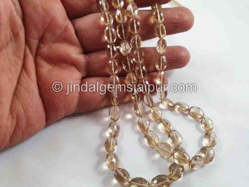 Champagne Citrine Faceted Oval Beads -- CMCT6