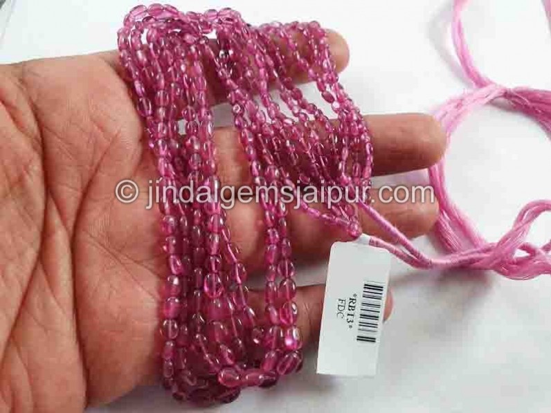 Rubellite Smooth Oval Beads