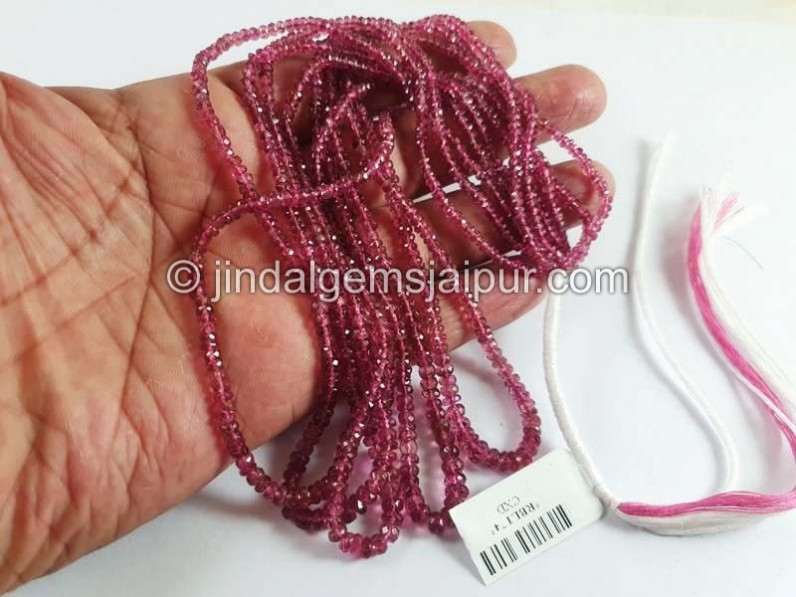 Rubellite Faceted Roundelle Beads -- RBLT74