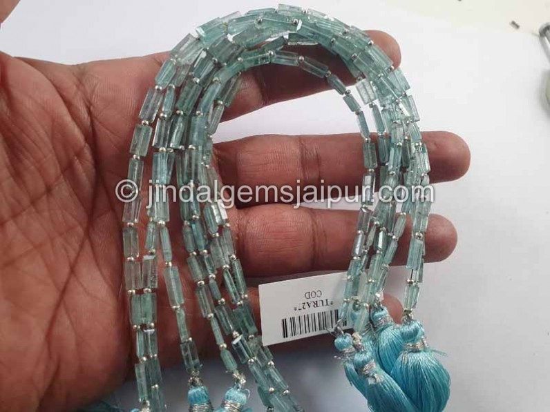 Blue Tourmaline Step Cut Chicklet Beads