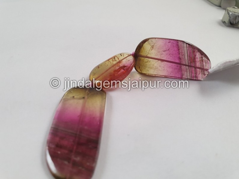 Watermelon Tourmaline Smooth Slices Beads