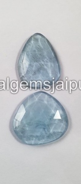 Aquamarine Rose Cut Slices