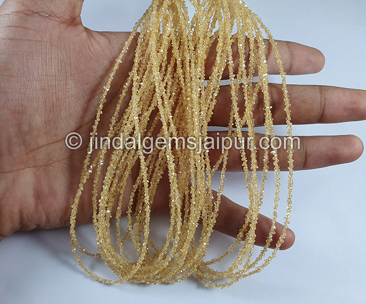 Yellow Double Terminated Diamond Quartz Beads