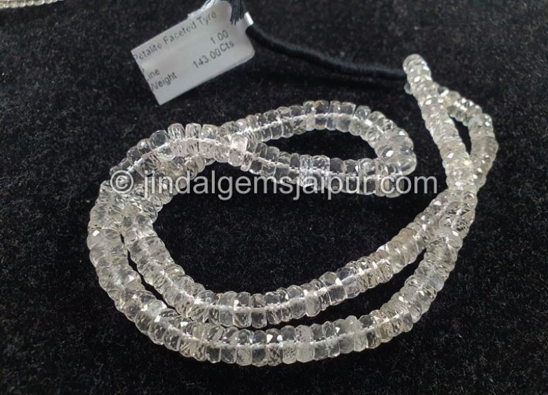 Petalite Faceted Tyre Shape Beads
