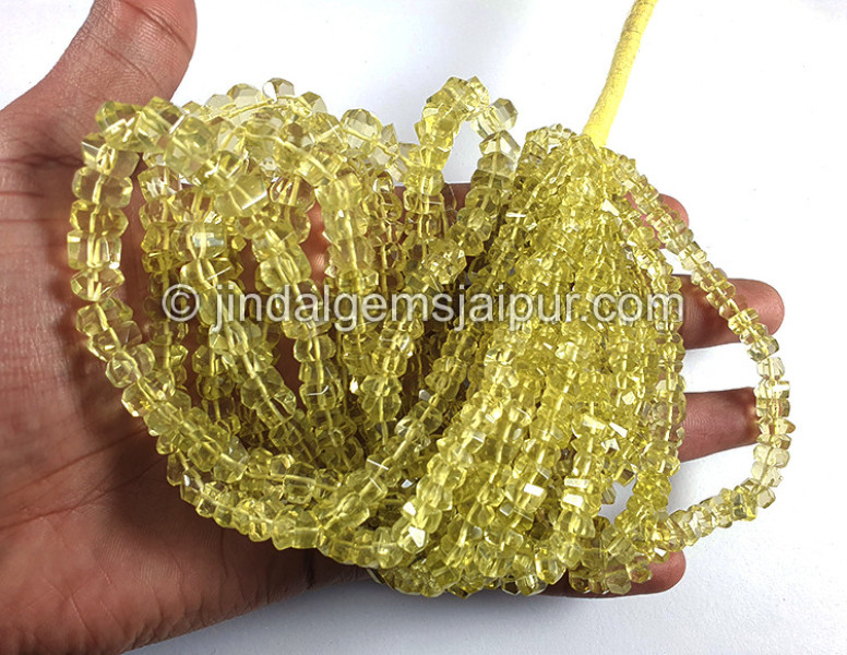 Lemon Quartz Irregular Roundelle Shape Beads