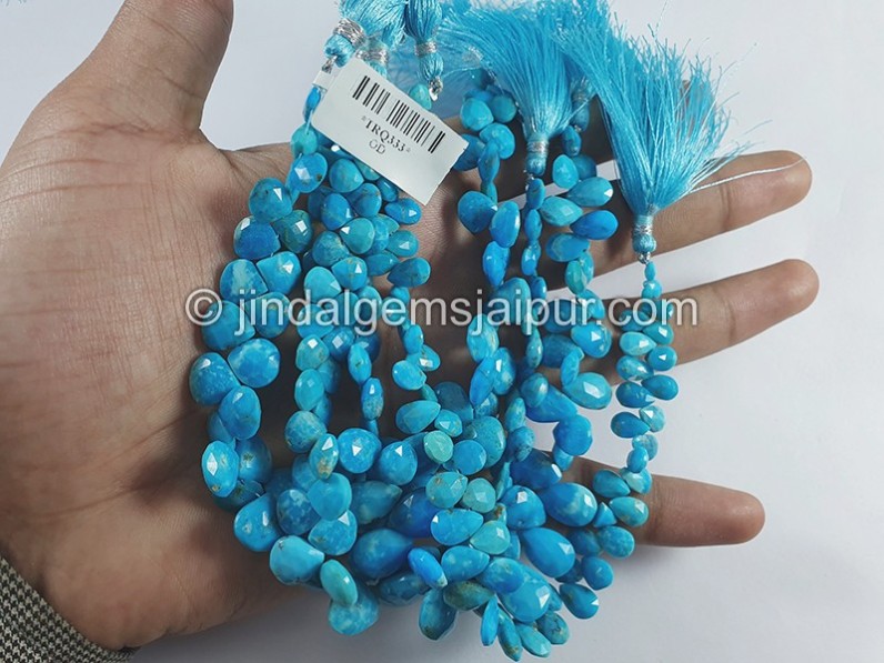 Turquoise Faceted Heart Shape Beads
