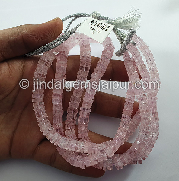 Pink Morganite Step Cut Bolt Shape Beads