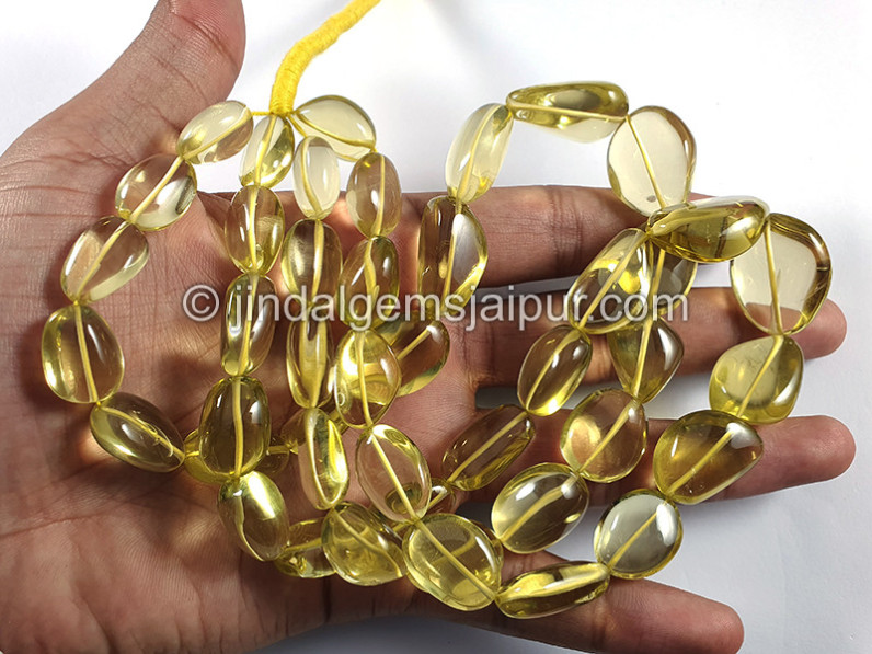Lemon Quartz Smooth Nuggets Shape Beads