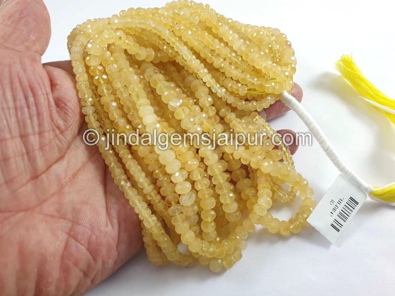 Heliodor Faceted Roundelle Shape Beads