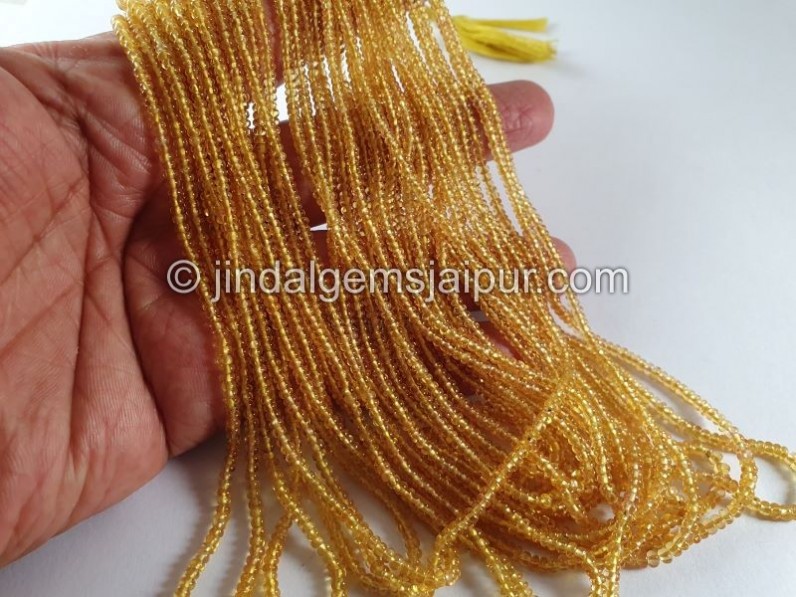 Yellow Sapphire Smooth Roundelle Beads