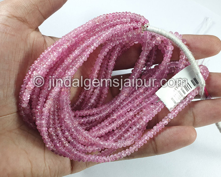 Pink Spinel Smooth Roundelle Shape Beads