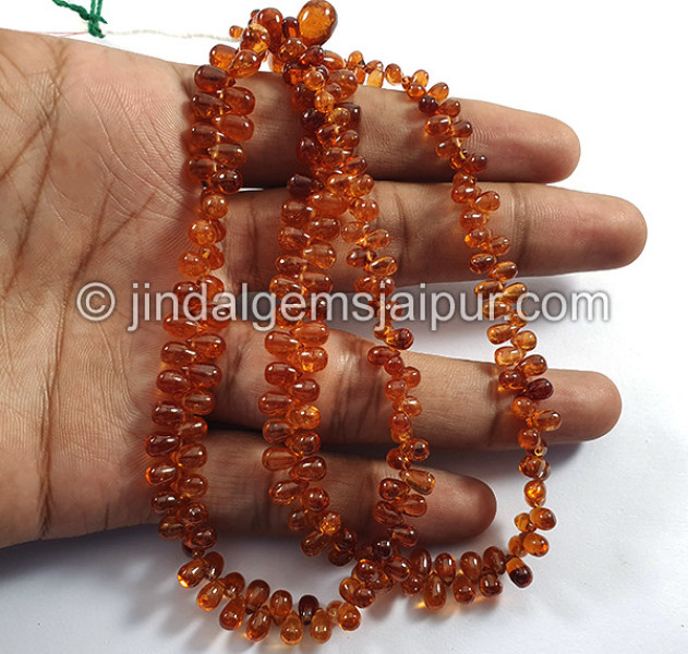 Mandarin Garnet Smooth Drops Shape Beads