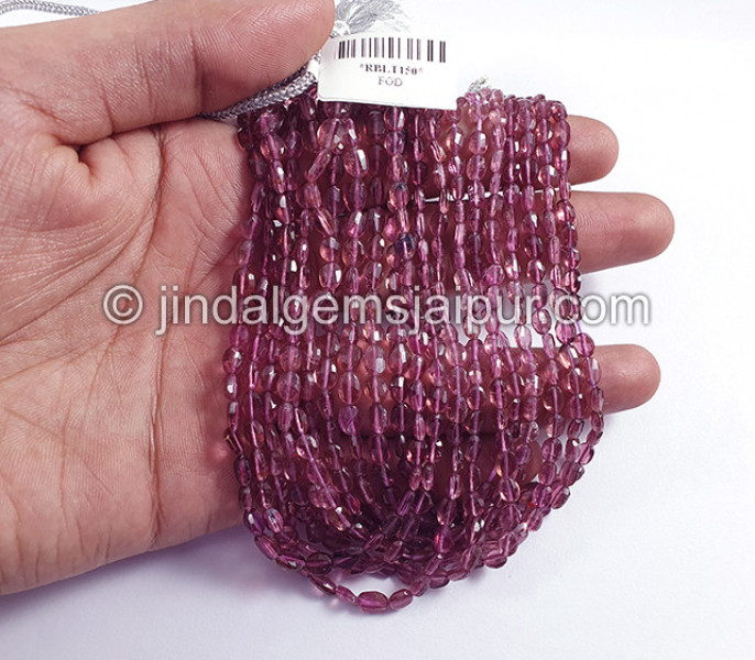 Rubellite Faceted Oval Shape Beads