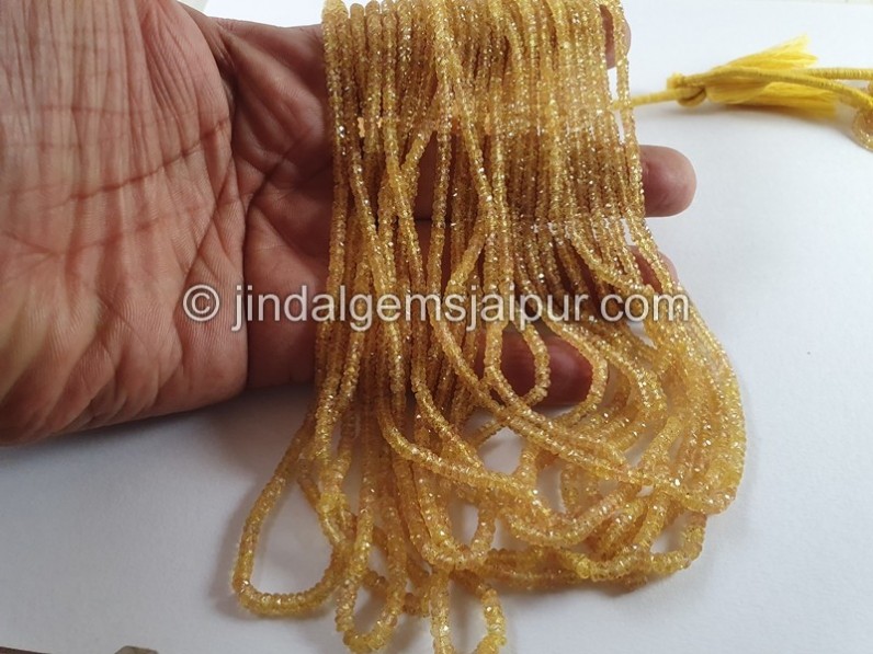 Lemon Songea Sapphire Faceted Roundelle Beads