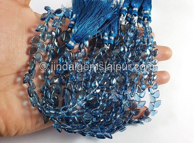 London Blue Topaz Smooth Tulip Pear Shape Small Beads