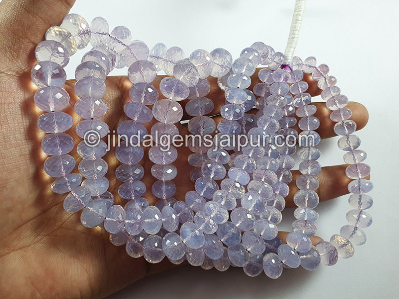 Scorolite Or Lavender Quartz Faceted Roundelle Beads