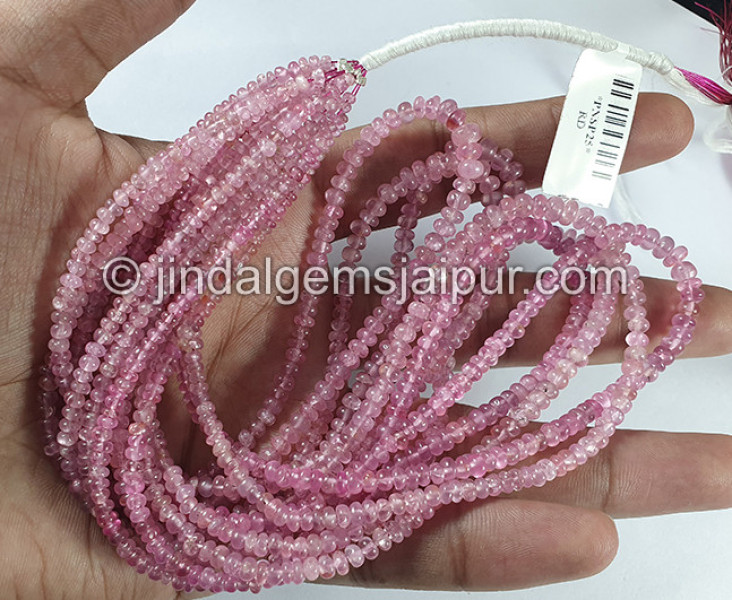 Pink Spinel Smooth Roundelle Shape Beads