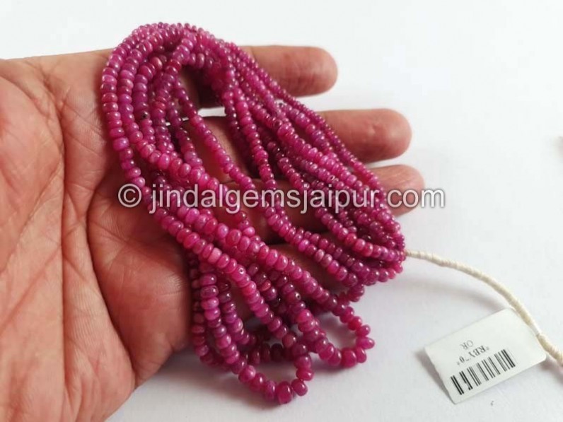 Ruby Natural Smooth Roundelle Beads