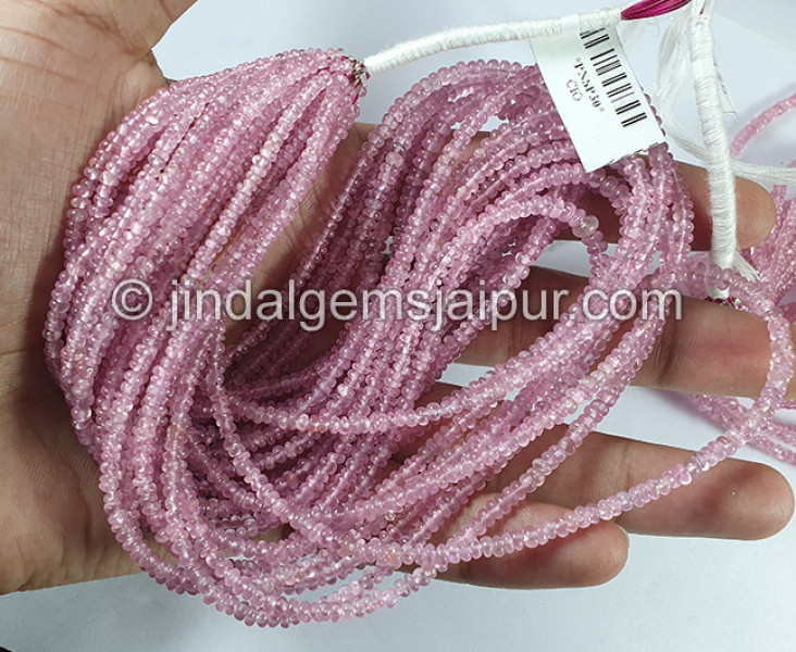 Pink Spinel Smooth Roundelle Shape Beads