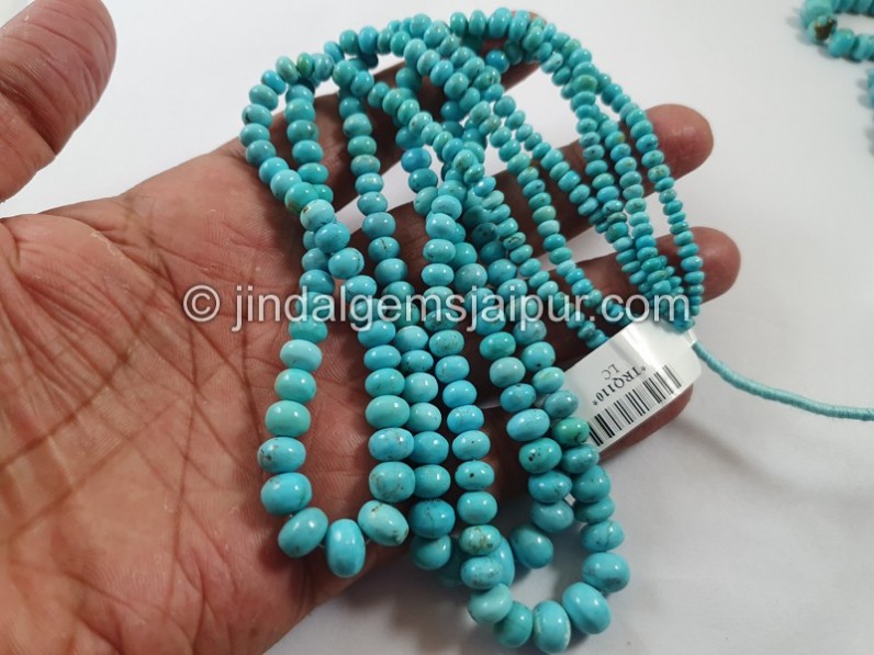 Arizona Turquoise Smooth Roundelle Shape Beads