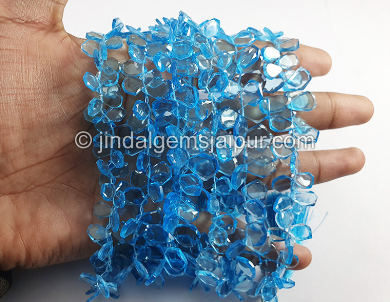 Swiss Blue Topaz Faceted Fancy Shape Beads