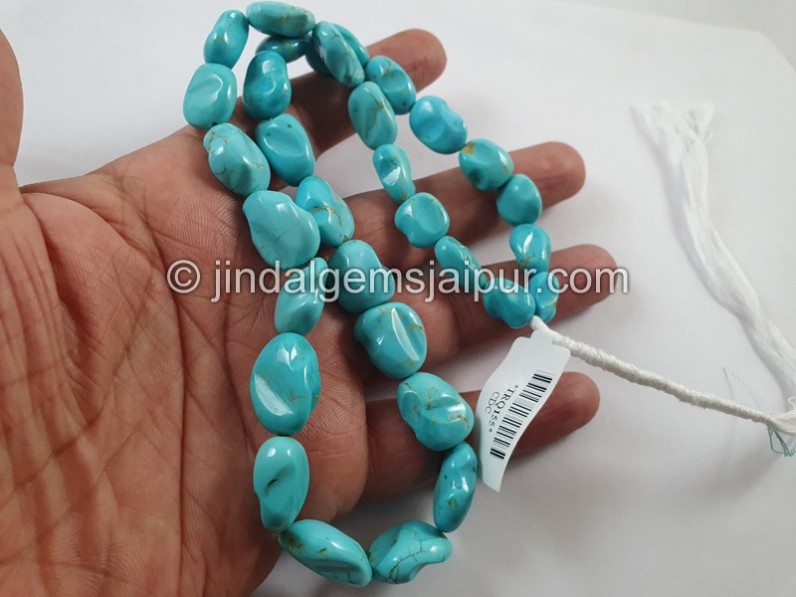 Golden Spiderweb Turquoise Irregular Nugget Beads