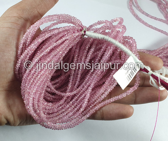 Pink Spinel Smooth Roundelle Shape Beads