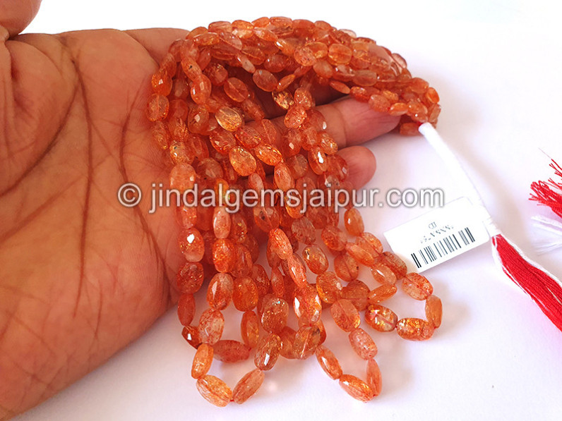 Sunstone Faceted Oval Shape Beads