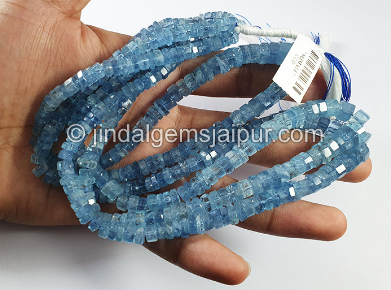 Santa Maria Aquamarine Cut Bolt Shape Beads