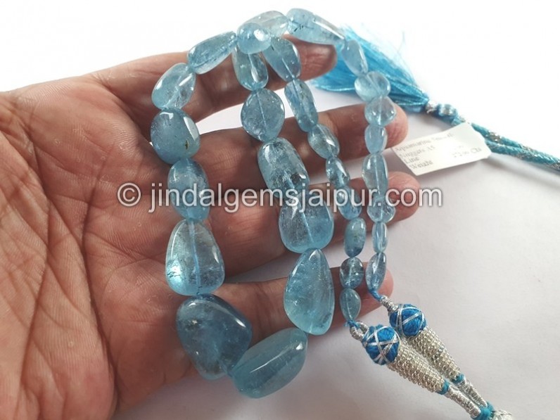 Aquamarine Smooth Nugget Beads