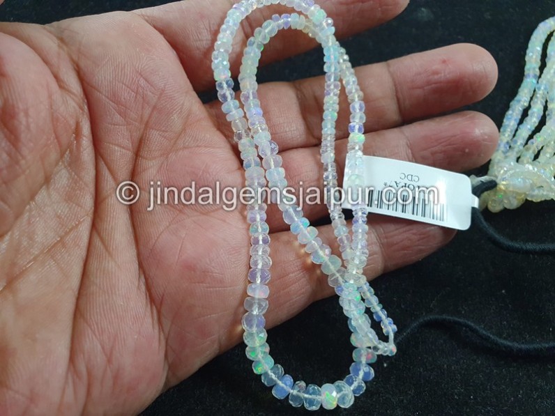 Super White Ethiopian Faceted Roundelle Beads