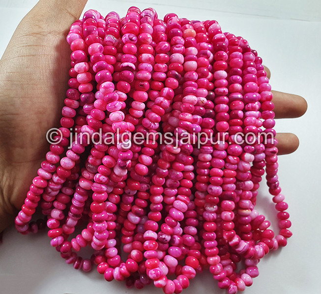 Magenta Pink Smooth Roundelle Shape Beads