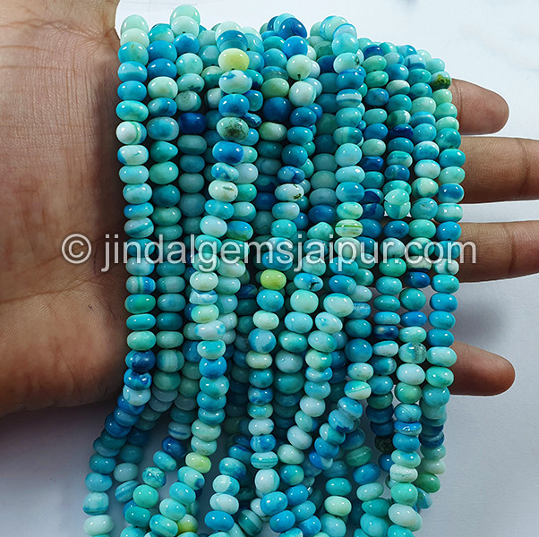 Multi Opal Smooth Roundelle Shape Beads