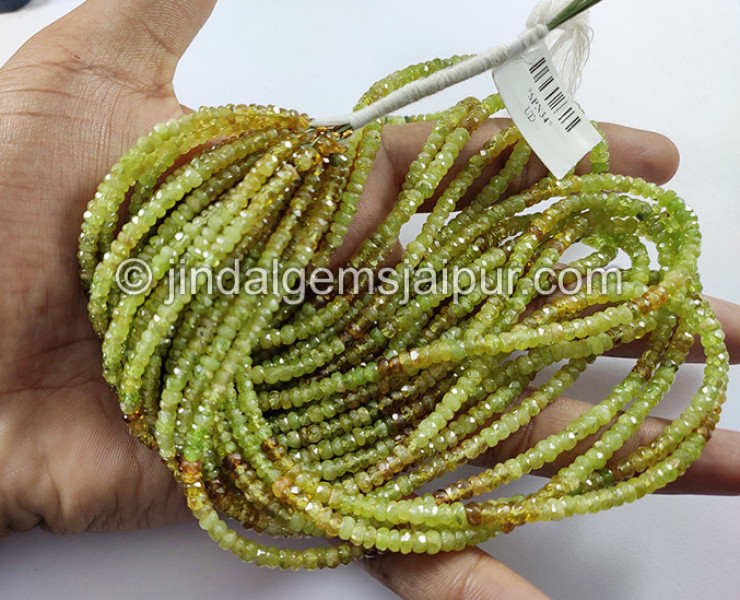 Sphene Shaded Faceted Roundelle Shape Small Beads
